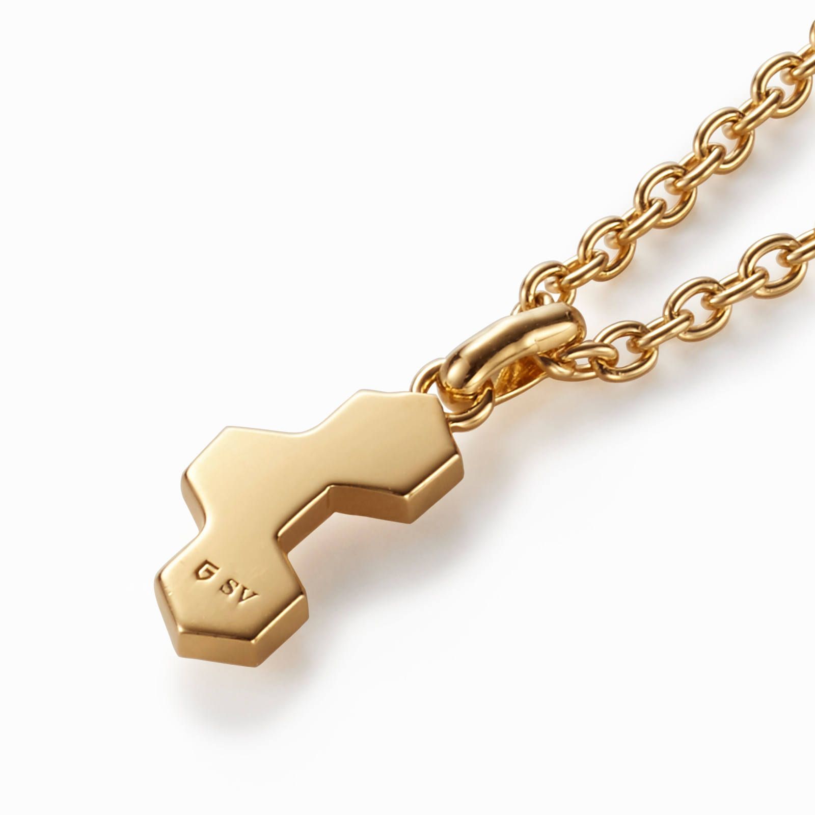 Honeycomb Studs Pendant - L / ゴールド