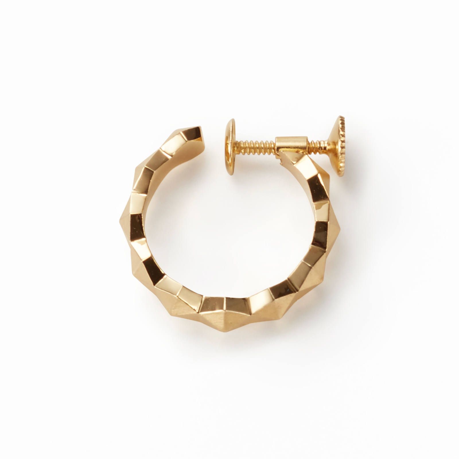 Honeycomb Studs Ring Earring - L / ゴールド