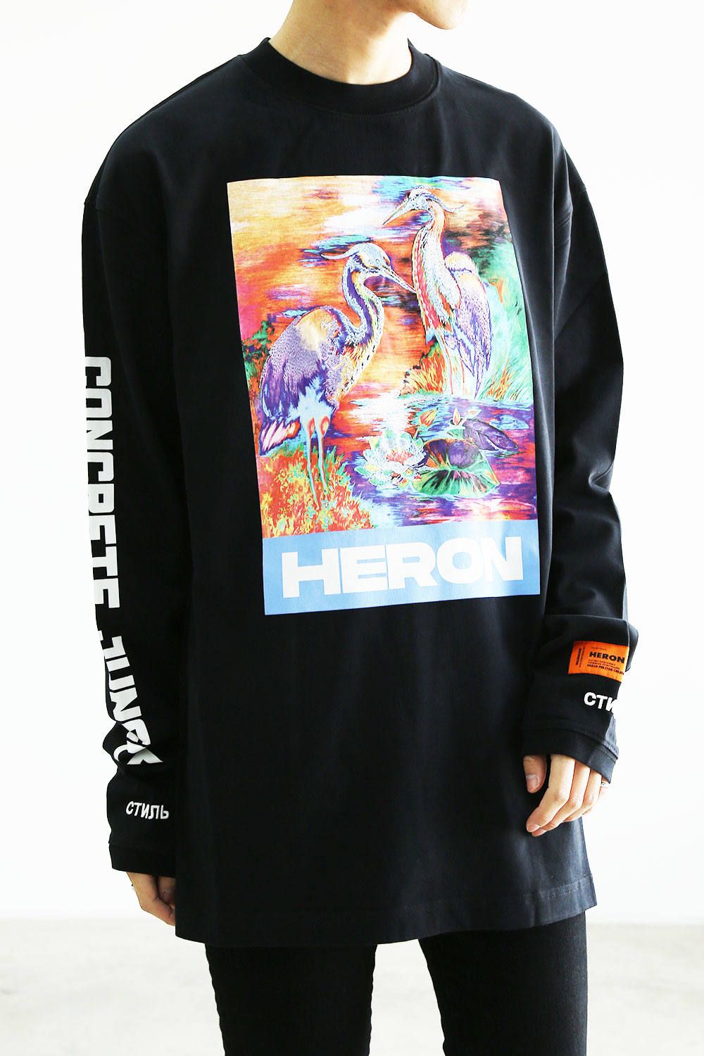 HERON PRESTON - T-SHIRT LS / ブラックマルチカラー | Tempt