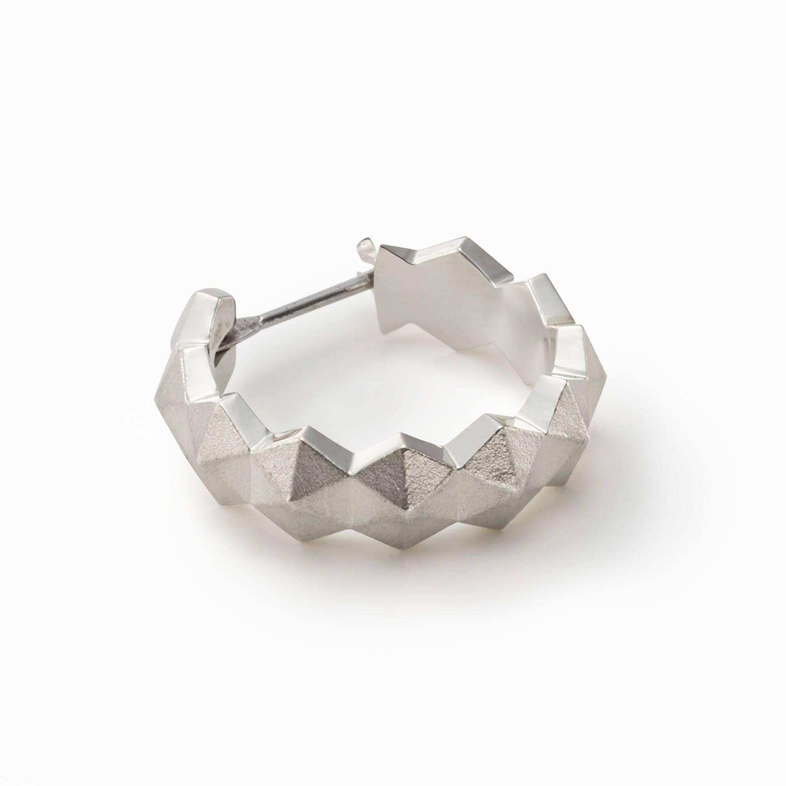 Honeycomb Studs Ring Pierce - L / シルバー