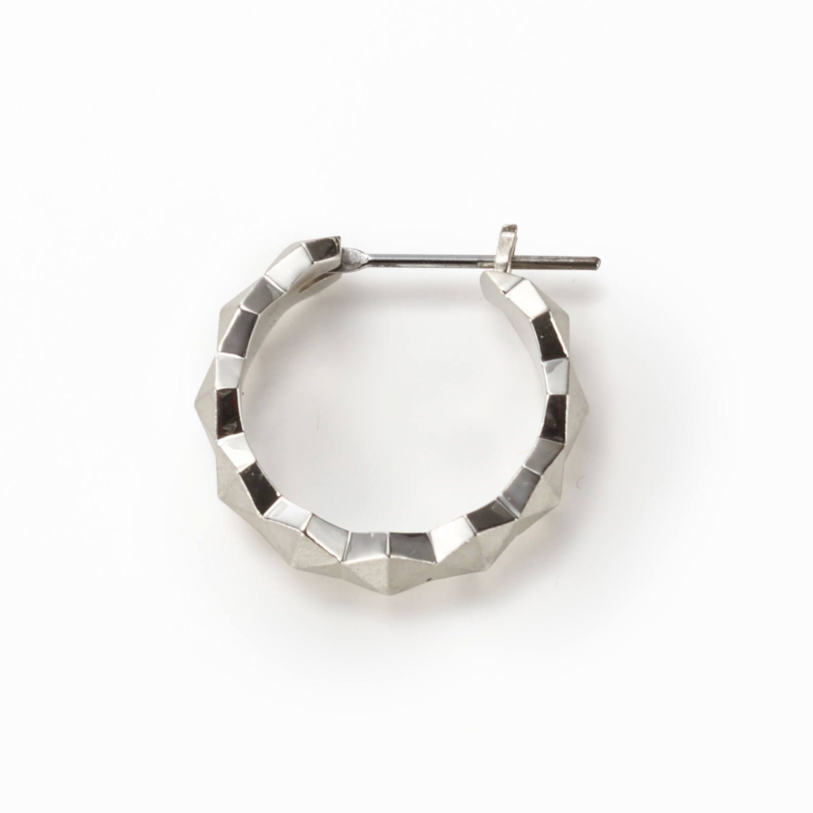 Honeycomb Studs Ring Pierce - L / シルバー