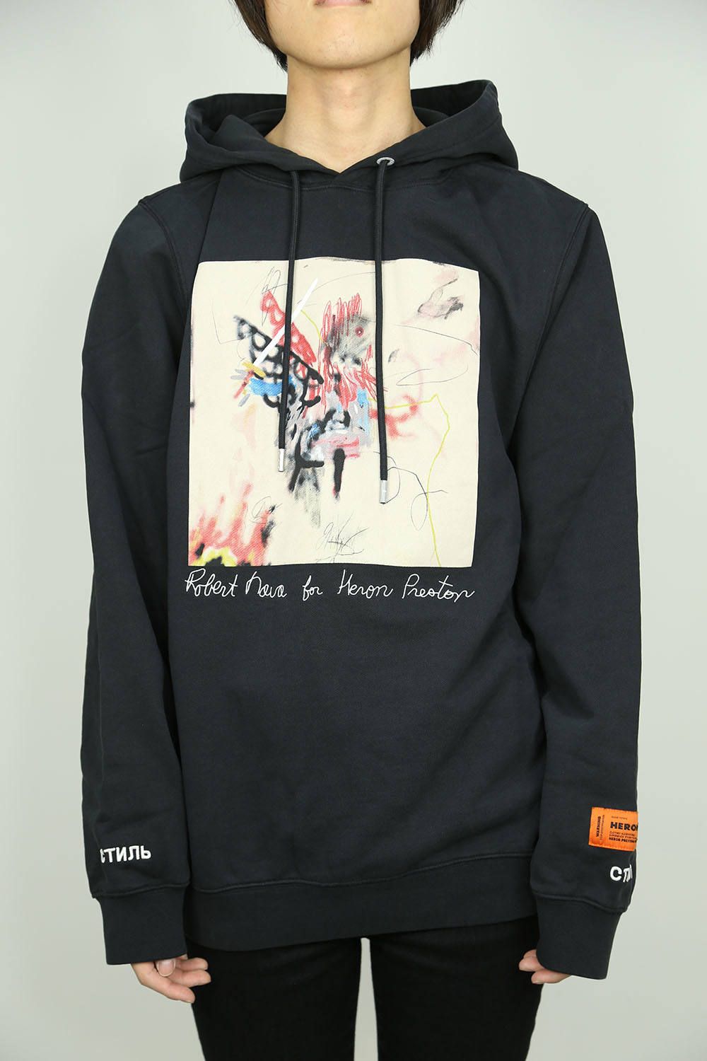 HERON PRESTON - HOODIE RIBS ROBERT NAVA / ブラックマルチカラー | Tempt