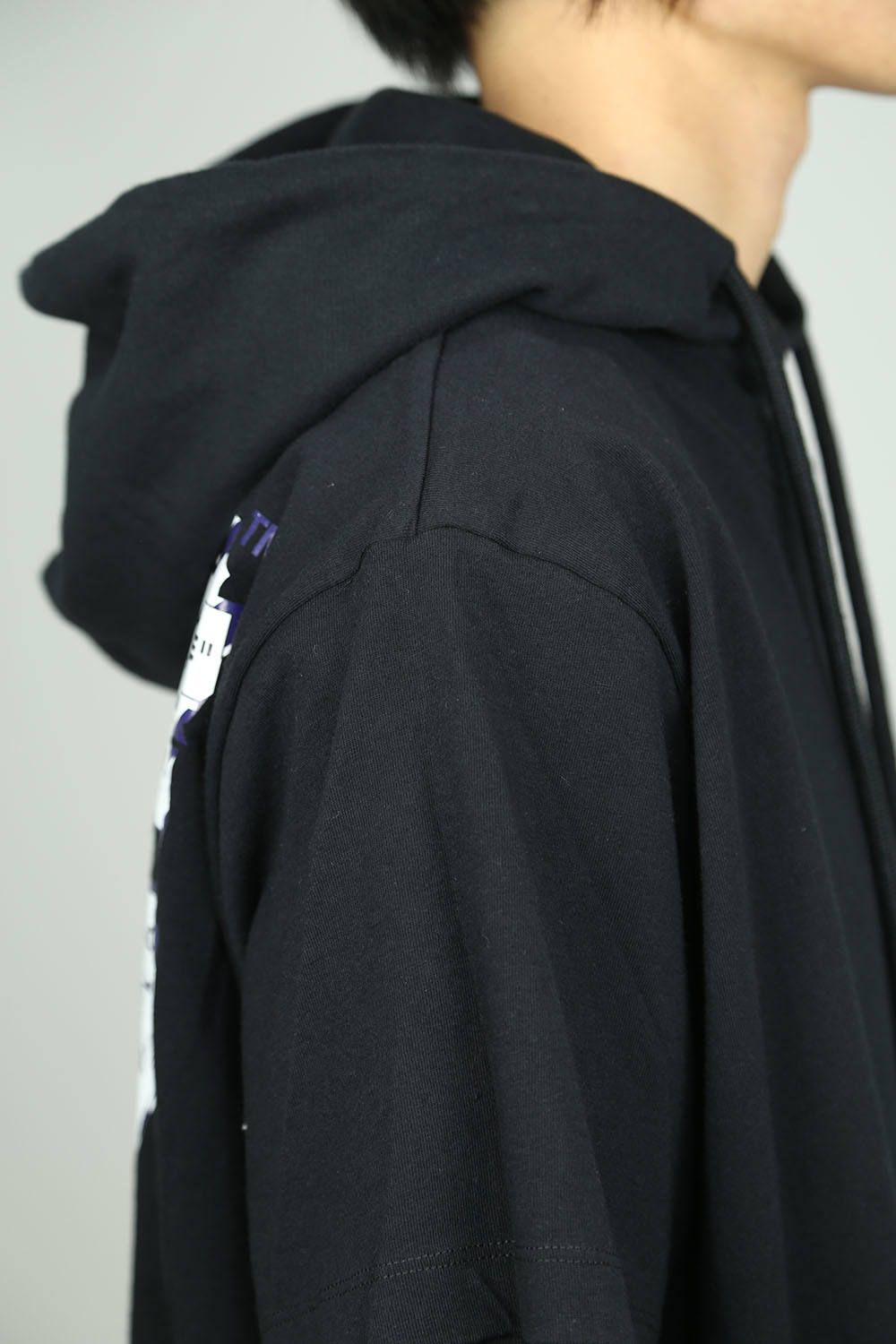 OFF-WHITE - AIRPORT TAPE DOUBLE TEE HOODIE / ブラック | Tempt