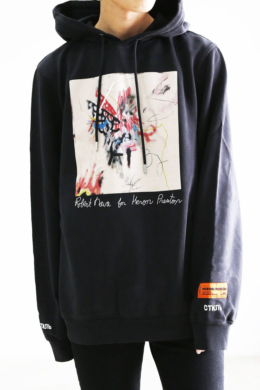 HERON PRESTON - HOODIE RIBS ROBERT NAVA / ブラック