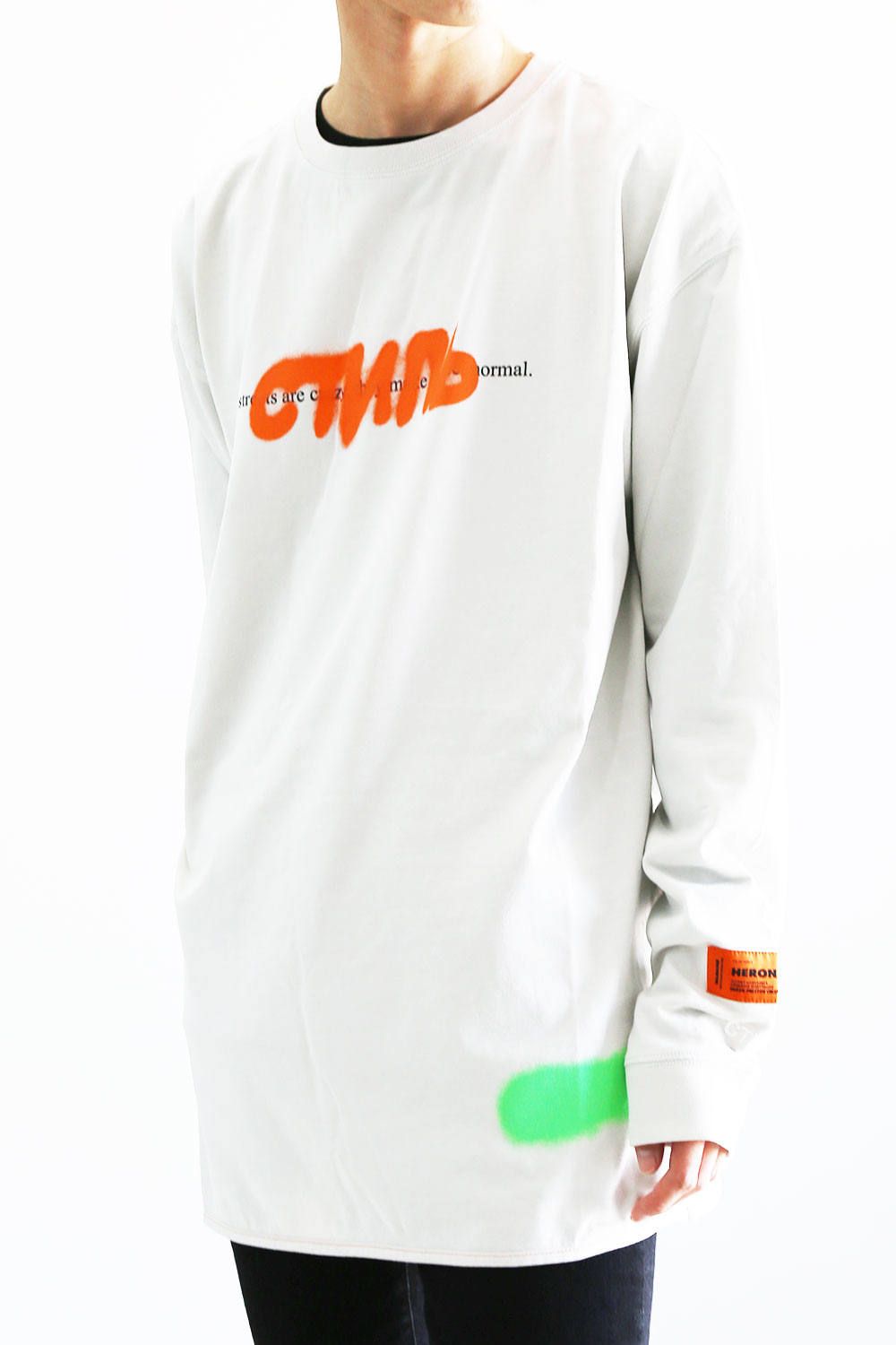 HERON PRESTON CTNMB SPRAY ロングスリーブTシャツ