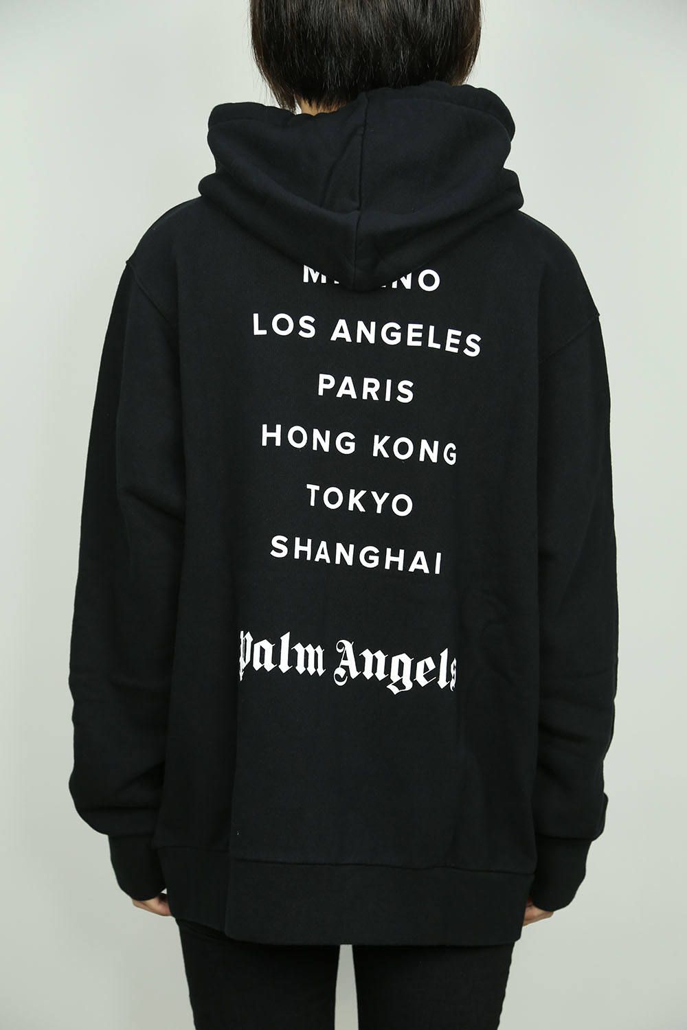 PALM ANGELS - SHANGHAI SPRAYED LOGO HOODIE / ブラック×パープル | Tempt