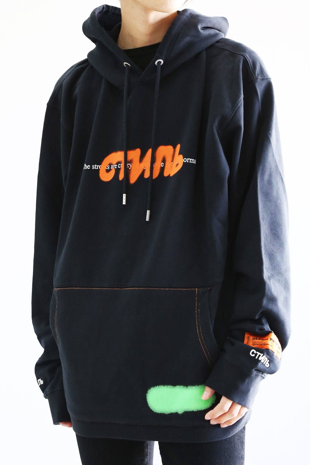 HERON PRESTON - CTNMB SPRAY HOODIE / ブラック | Tempt