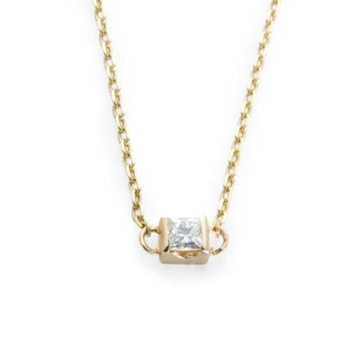 K10YG Square Dia Necklace
