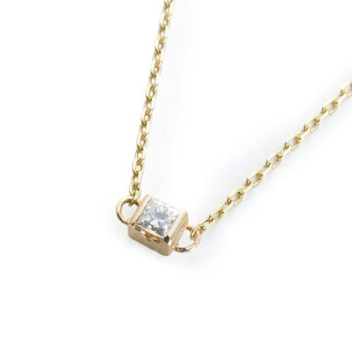 K10YG Square Dia Necklace
