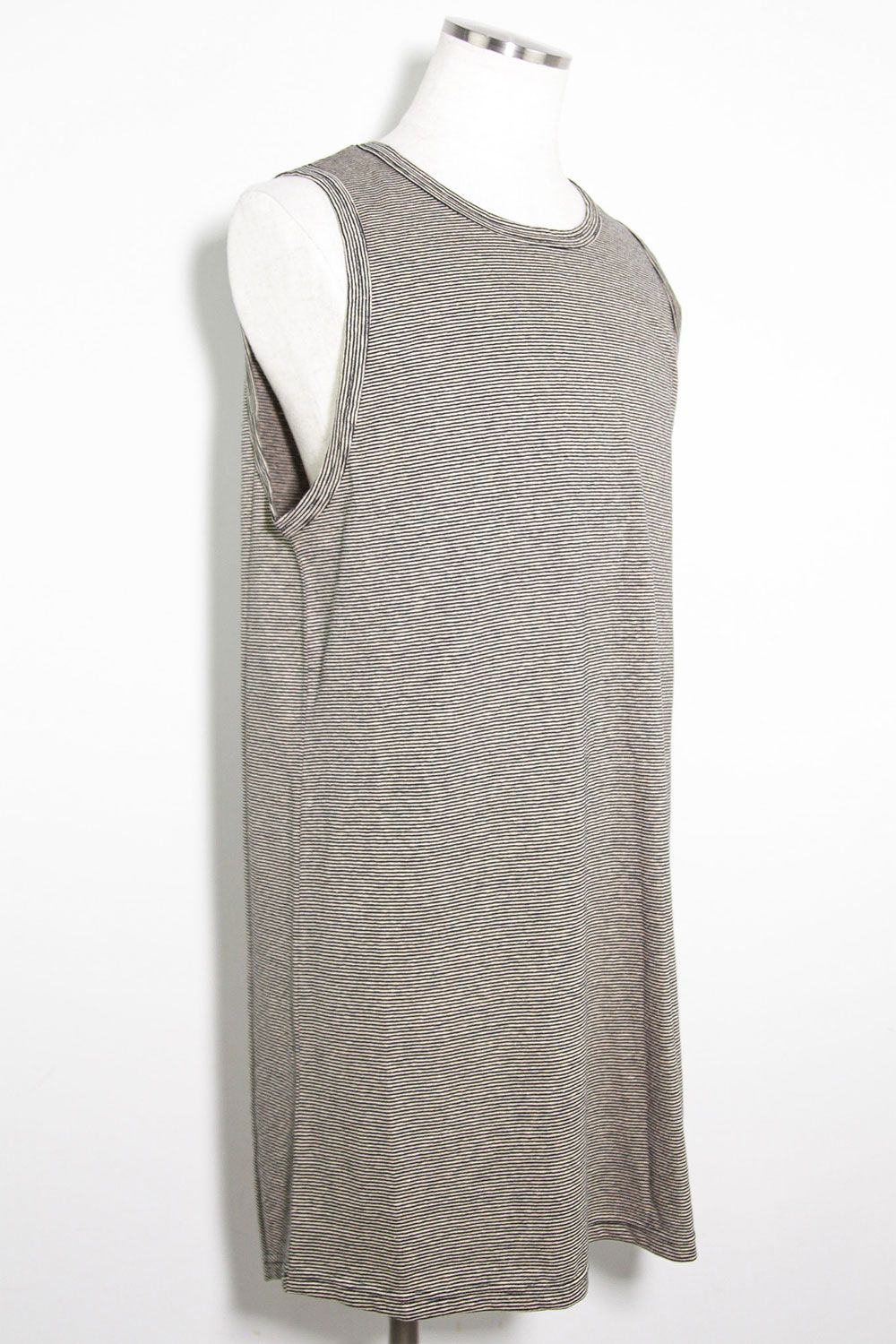 ストライプロングタンクトップ / Stripes Long Tank Top / ブラック×アイボリー
