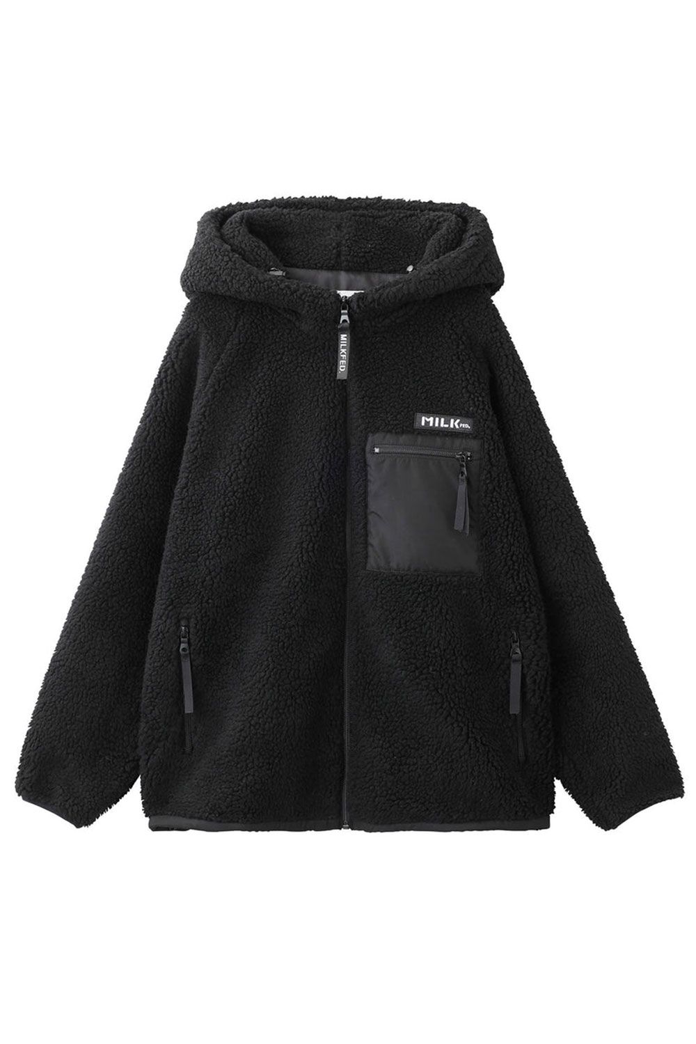 MILKFED. - BOA ZIP UP HOODED JACKET / ブラック | Tempt