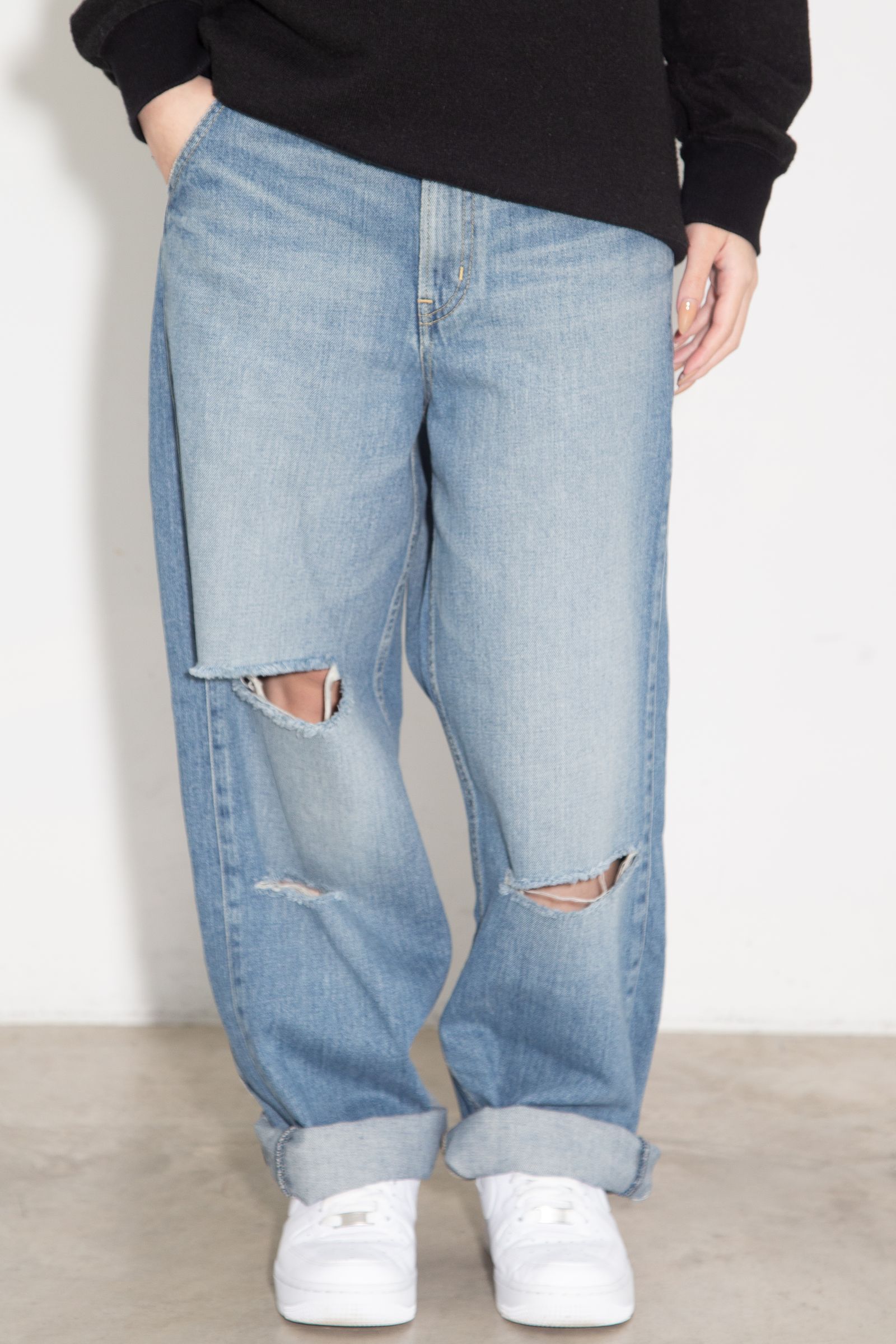 RESIZE加工 デニムストレートパンツ / ライトインディゴ