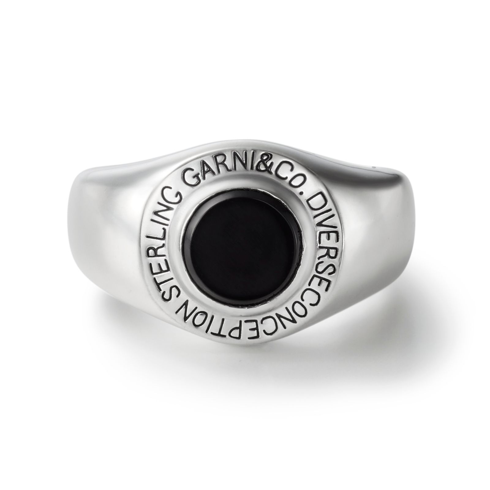 GARNI - Round Stone Ring - L / ブラック | Tempt