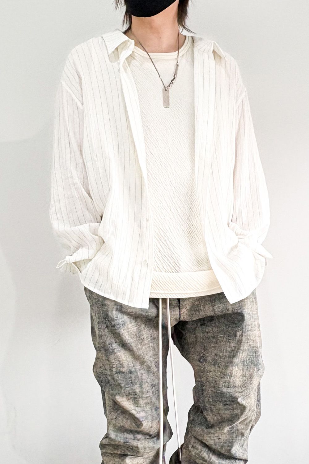 BACK FACE SHIRT / ホワイトストライプ