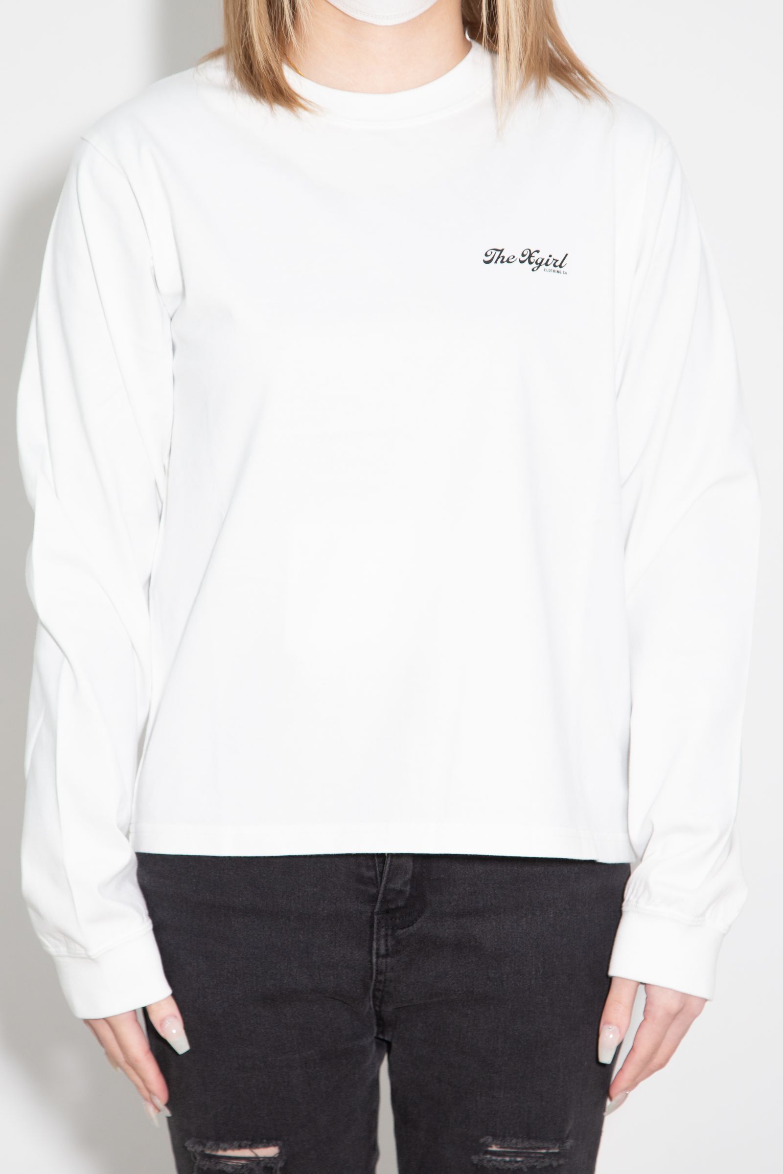 ARCH LOGO AND FACE L/S TEE / ホワイト