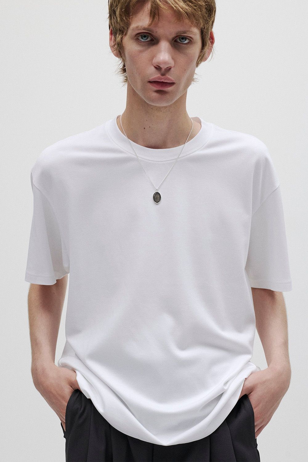 コットンダブルフェイス オーバーサイズS/S Tシャツ / ホワイト