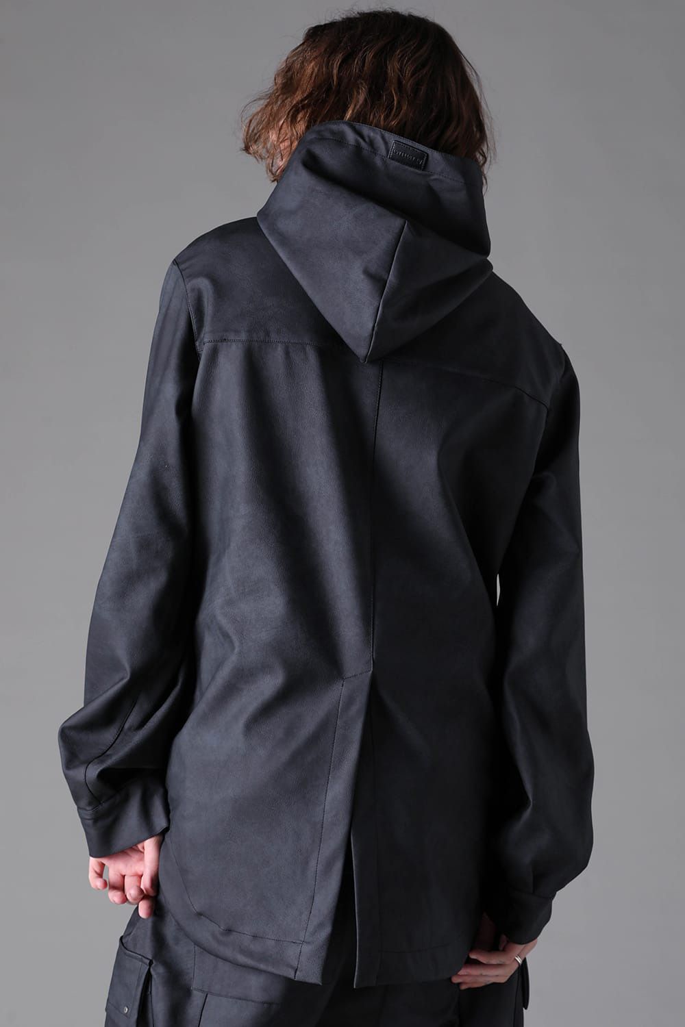 Vegan Leather Hoodie Blouson