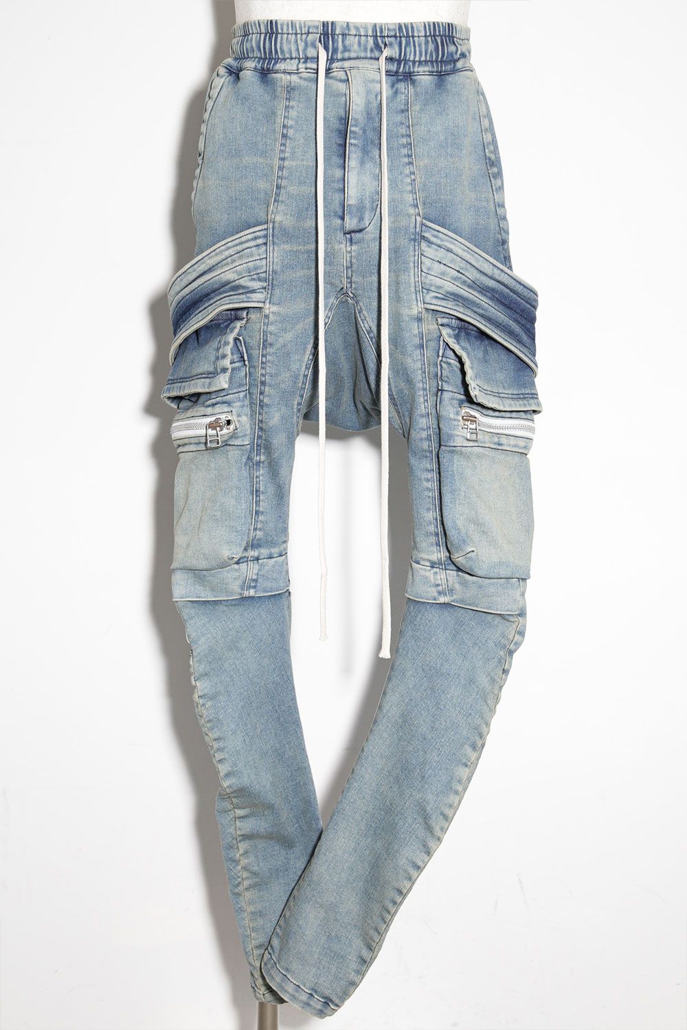 サルエルカーゴスキニーデニム / Indigo Denim Cargo Sarouel Skinny / インディゴブルー / ag-6036-2