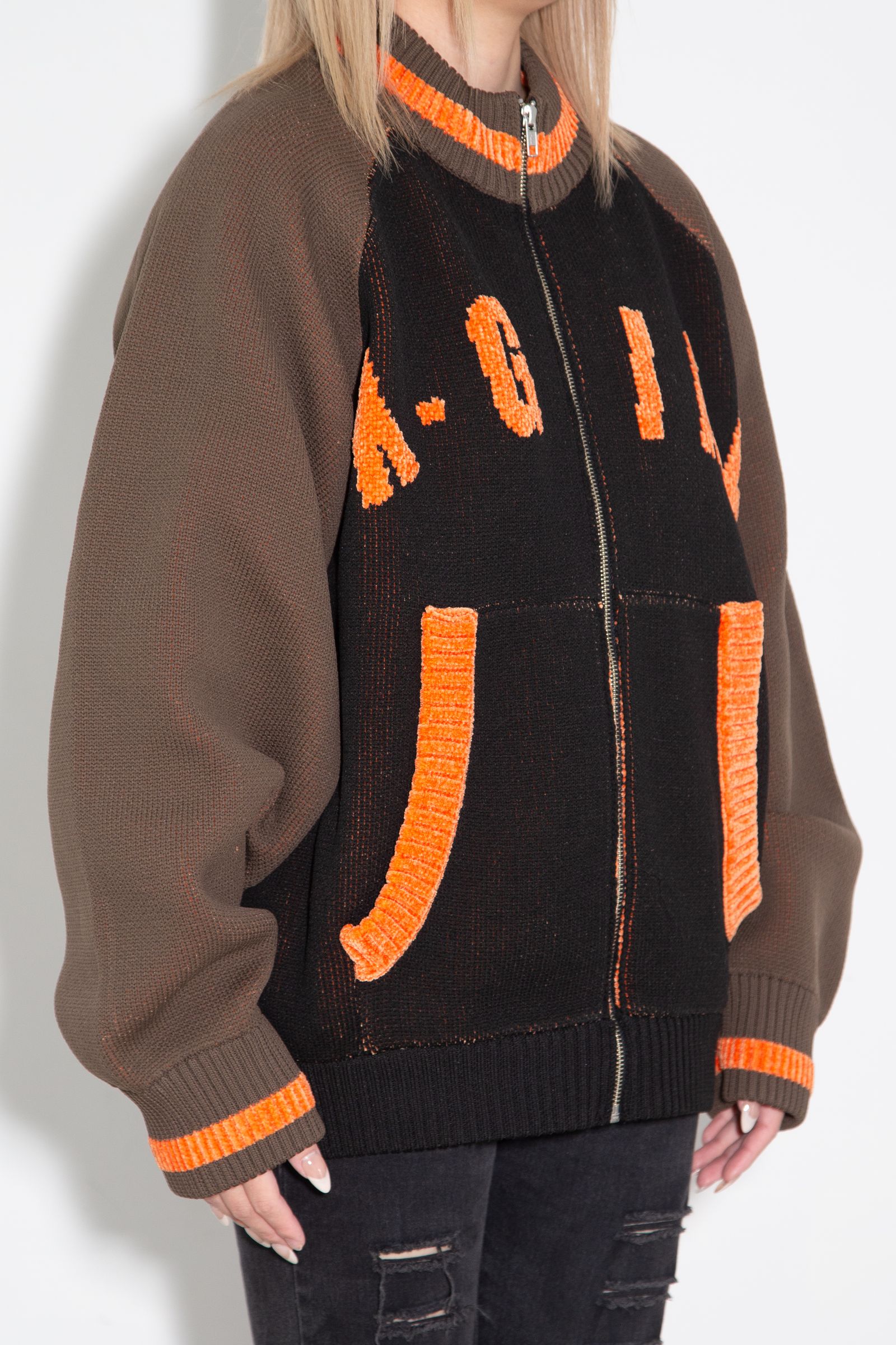 [ラスト1点 サイズM] STADIUM KNIT JACKET / ブラウン