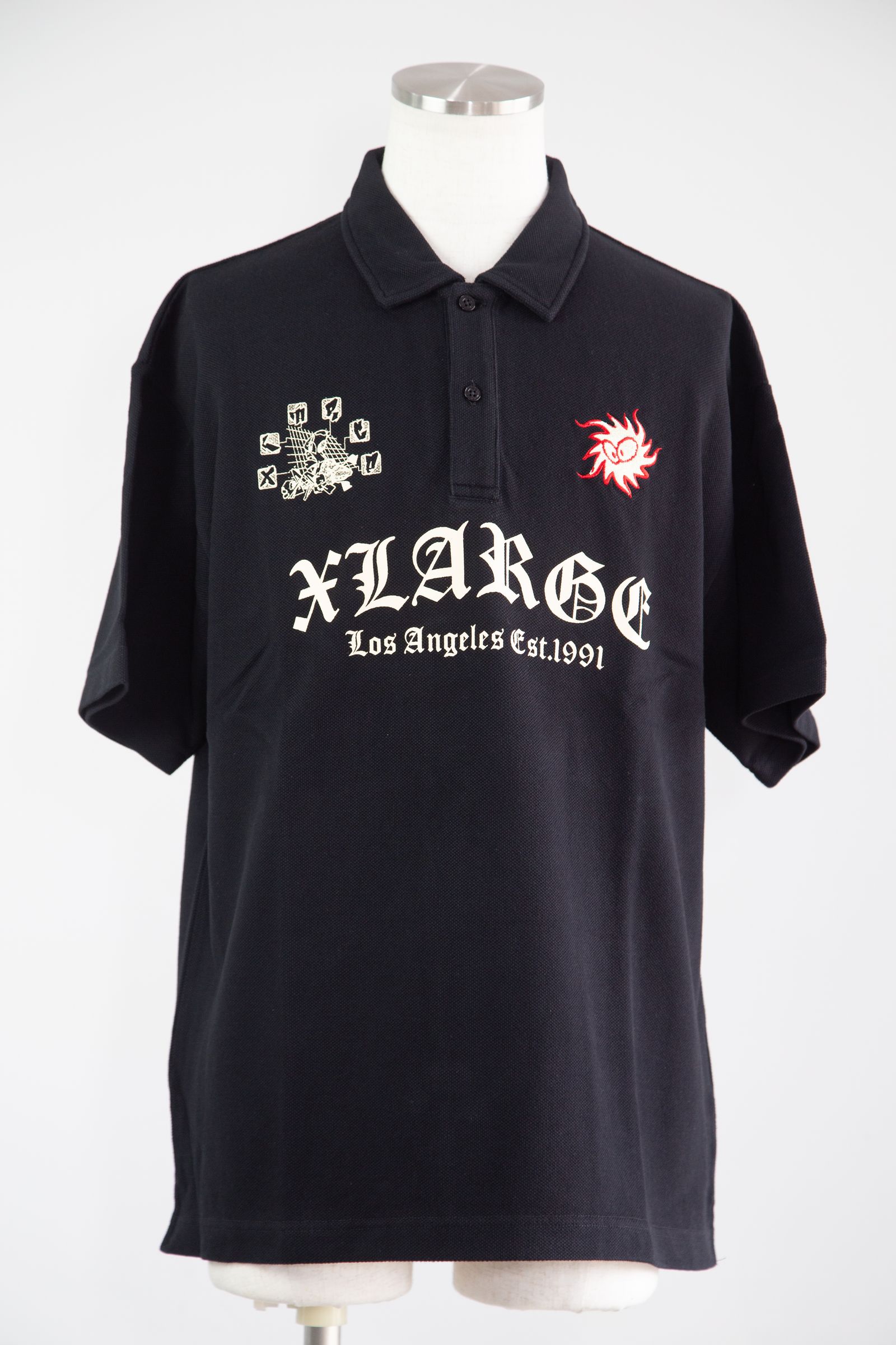 [ラスト1点 サイズL] MULTI LOGO POLO SHIRT / ブラック