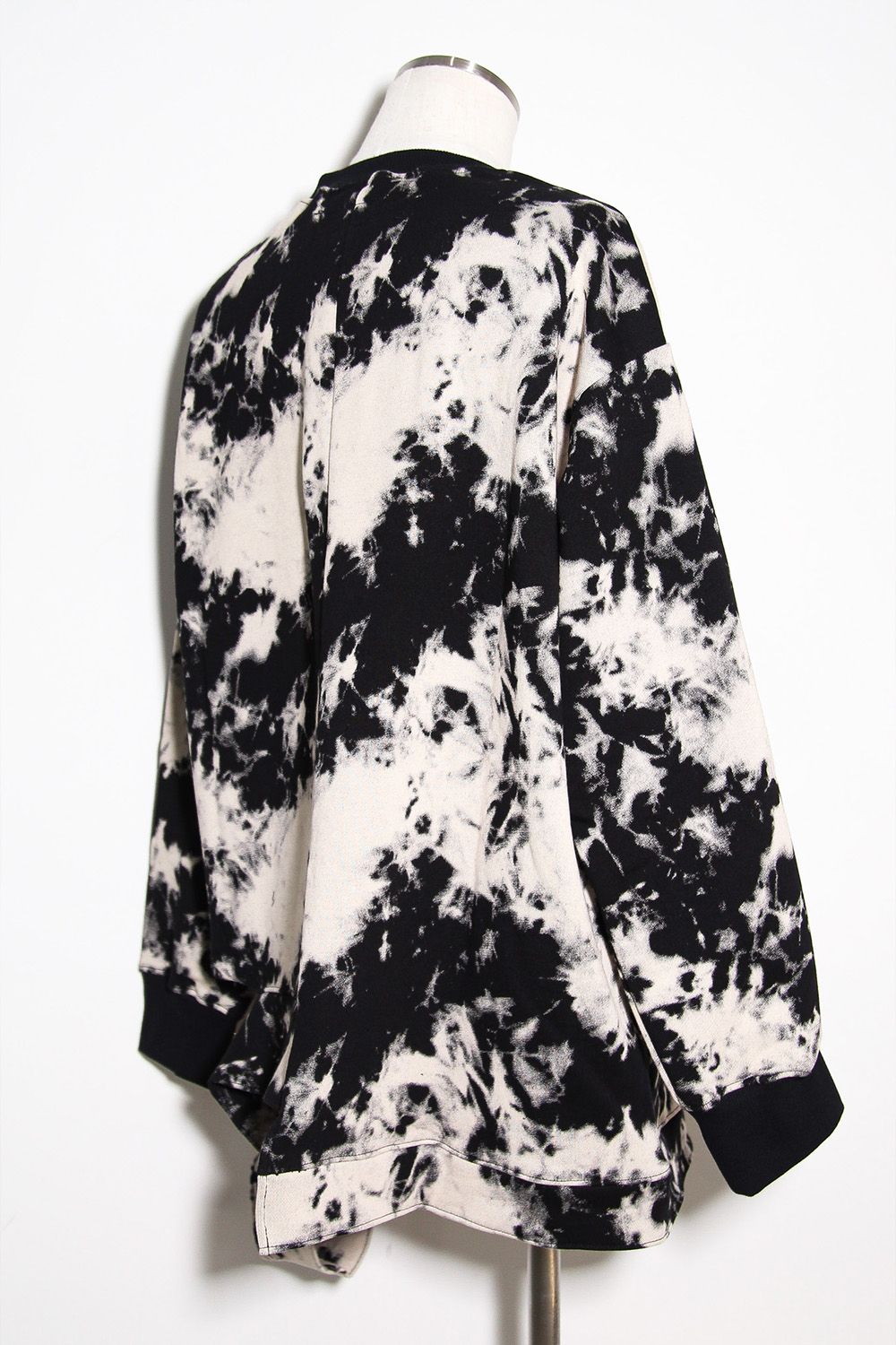 アシンメトリークルーネック / ASYMMETRY CREW NECK / ブラック×アイボリー / ag-12081-1