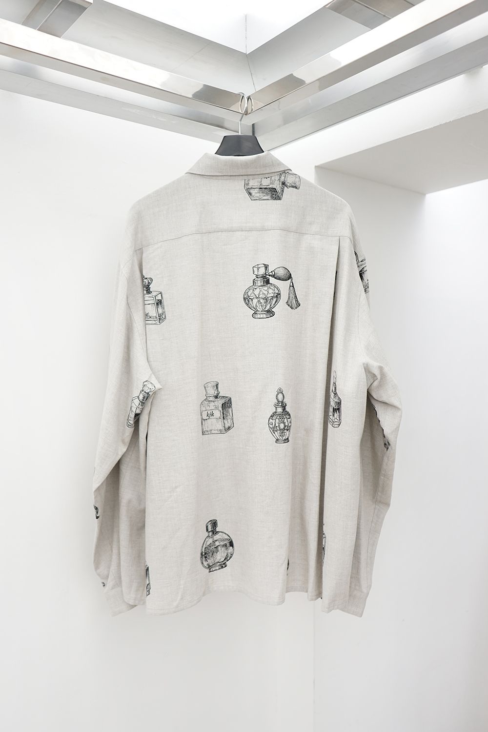 Perfume-Print Oversized Shirt