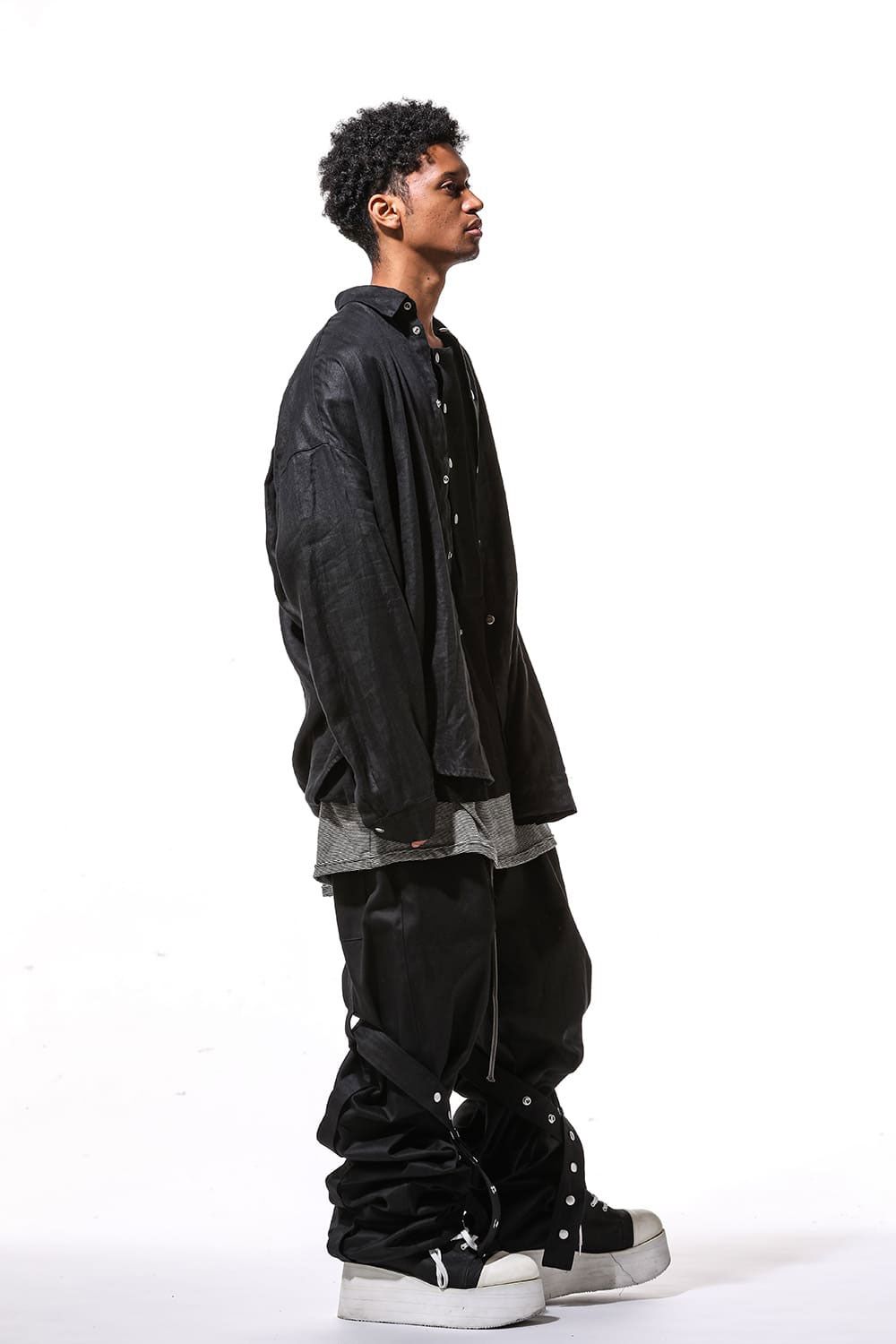 ベルトパーツワイドパンツ / Belt Parts Long Pants / ブラック