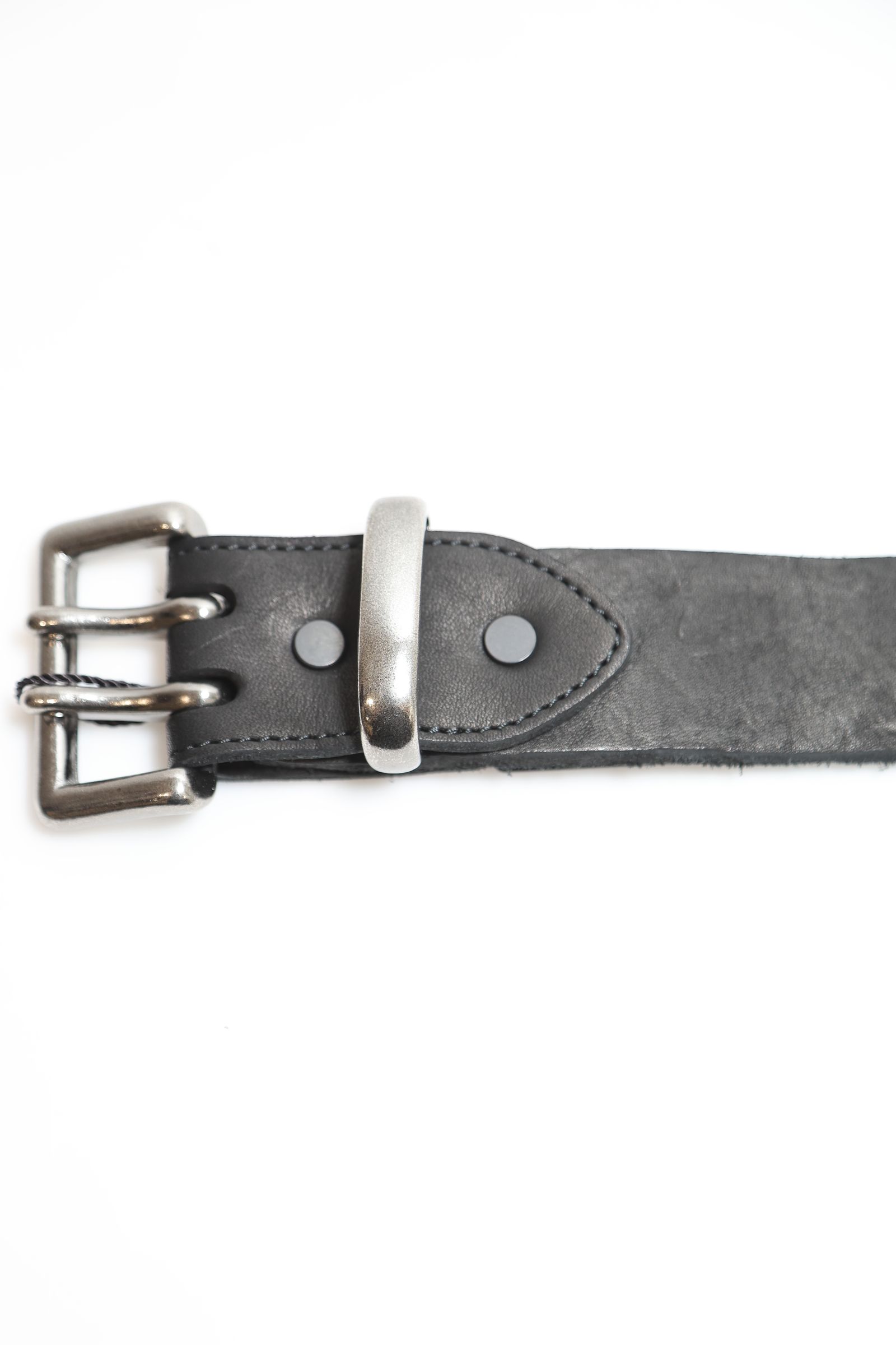 [318-41] JP SHOULDER GARMENT-DYED ROLLER-BUCKLE BELT【30mm】  / ブラック