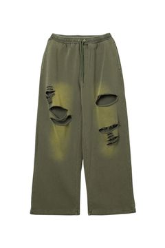 ［ラスト1点 サイズM］DISTRESSED SWEATPANTS / オリーブ