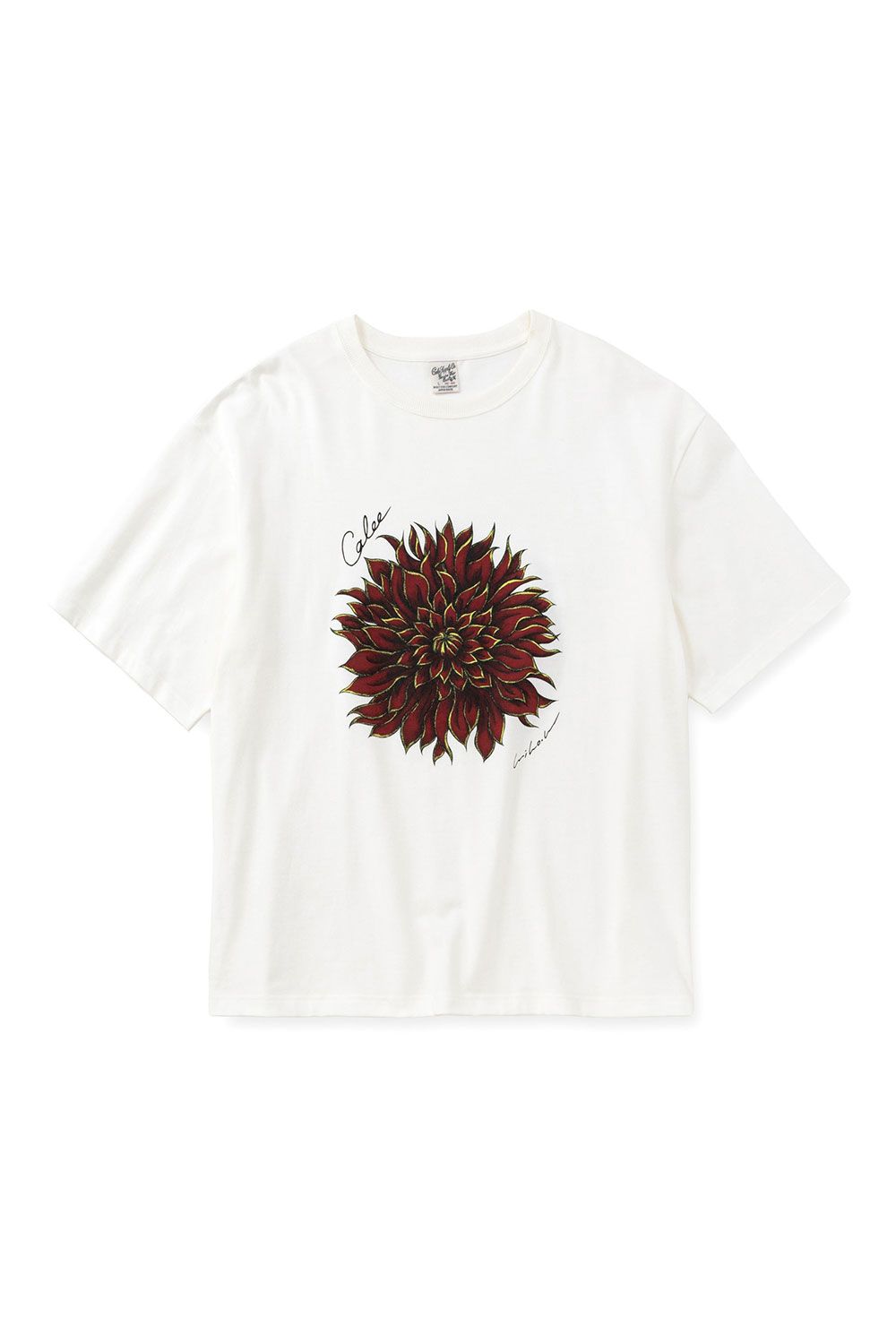 DAHLIA ART TEE ＜MIHO MURAKAMI DESIGN＞ / ホワイトレッド