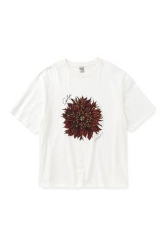 DAHLIA ART TEE ＜MIHO MURAKAMI DESIGN＞ / ホワイトレッド