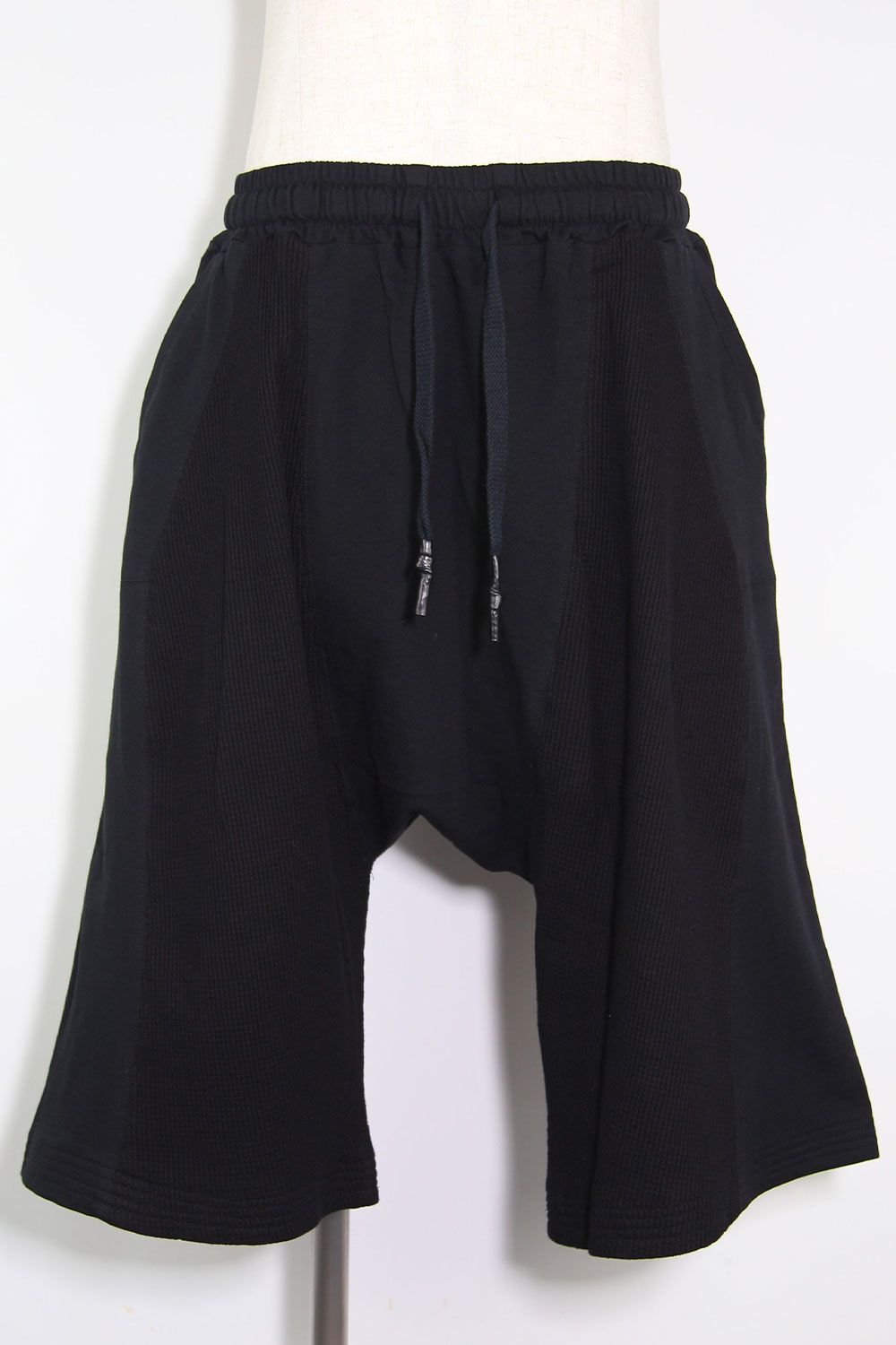 SHORTS 123-415 / ワッフルコットンイージーショーツ / ブラック