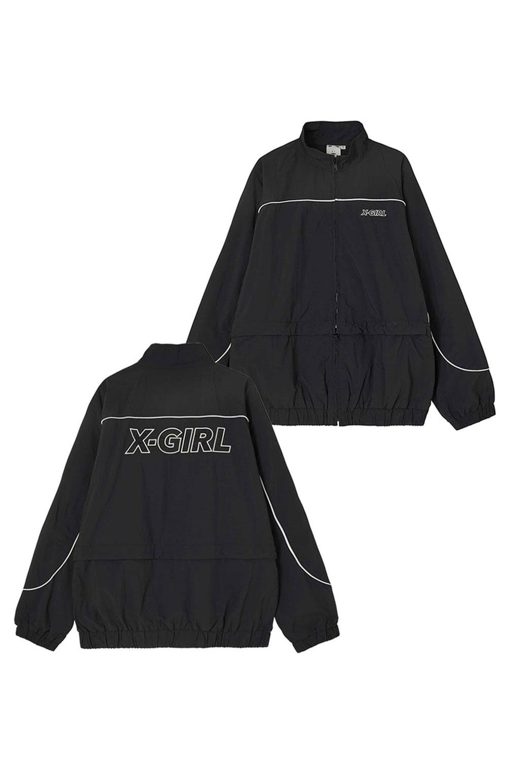 X-girl - CONTRAST PIPNG JACKET / バーガンディー | Tempt