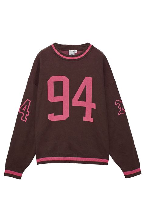 ［ラスト1点］NUMBERING JACQUARD KNIT TOP / ブラウン
