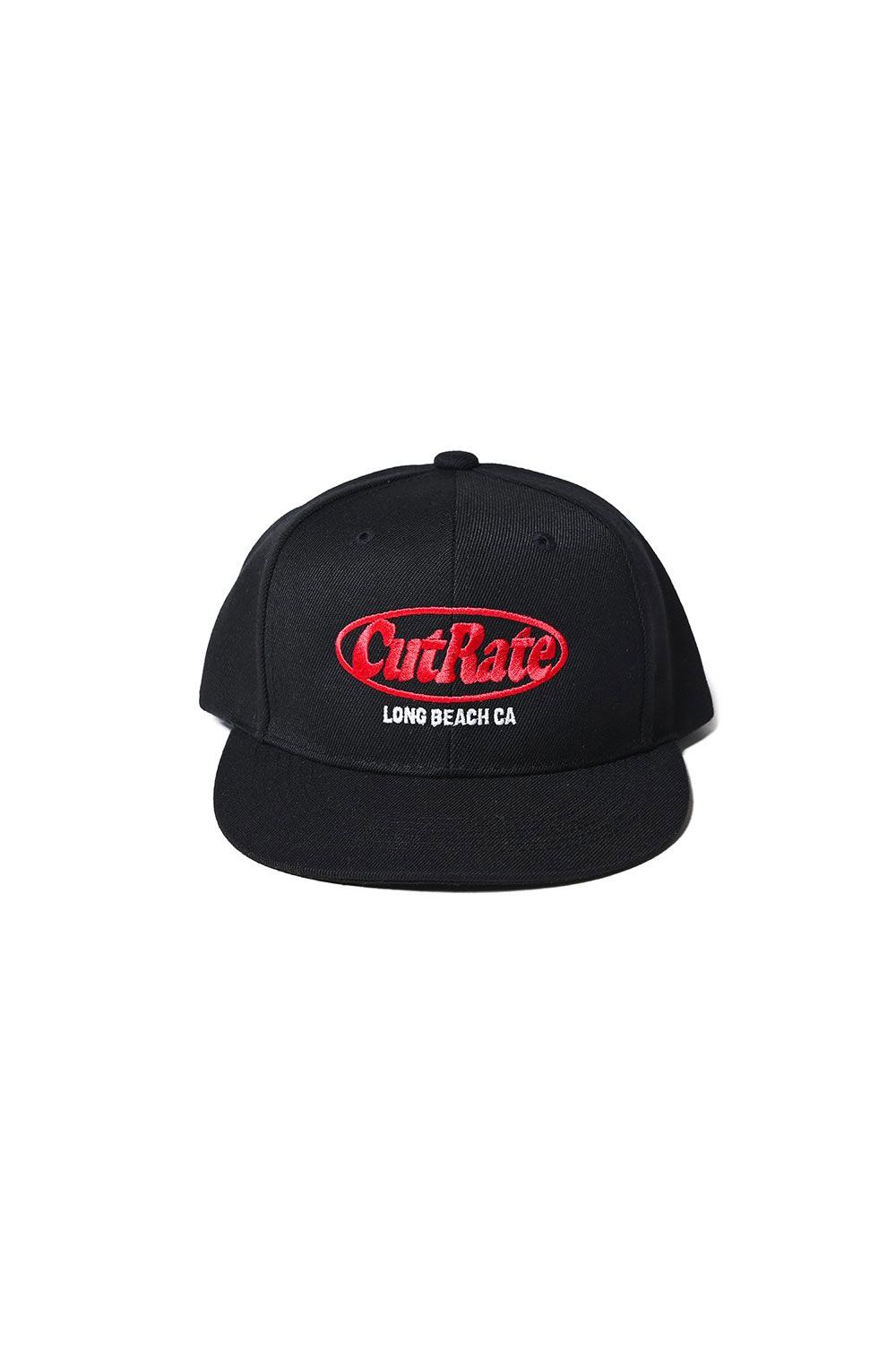 CUTRATE LOGO EMBROIDERY CAP / ブラック×レッド