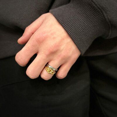 Curb Chain Ring-S/ シルバー