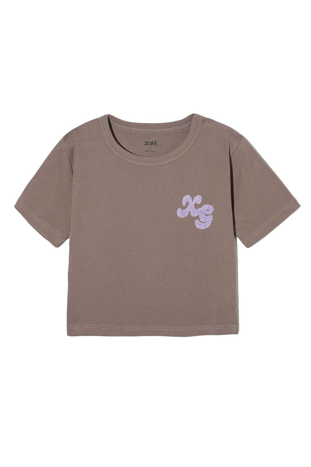 CHENILLE EMBROIDERED LOGO S/S TOP / ブラウン