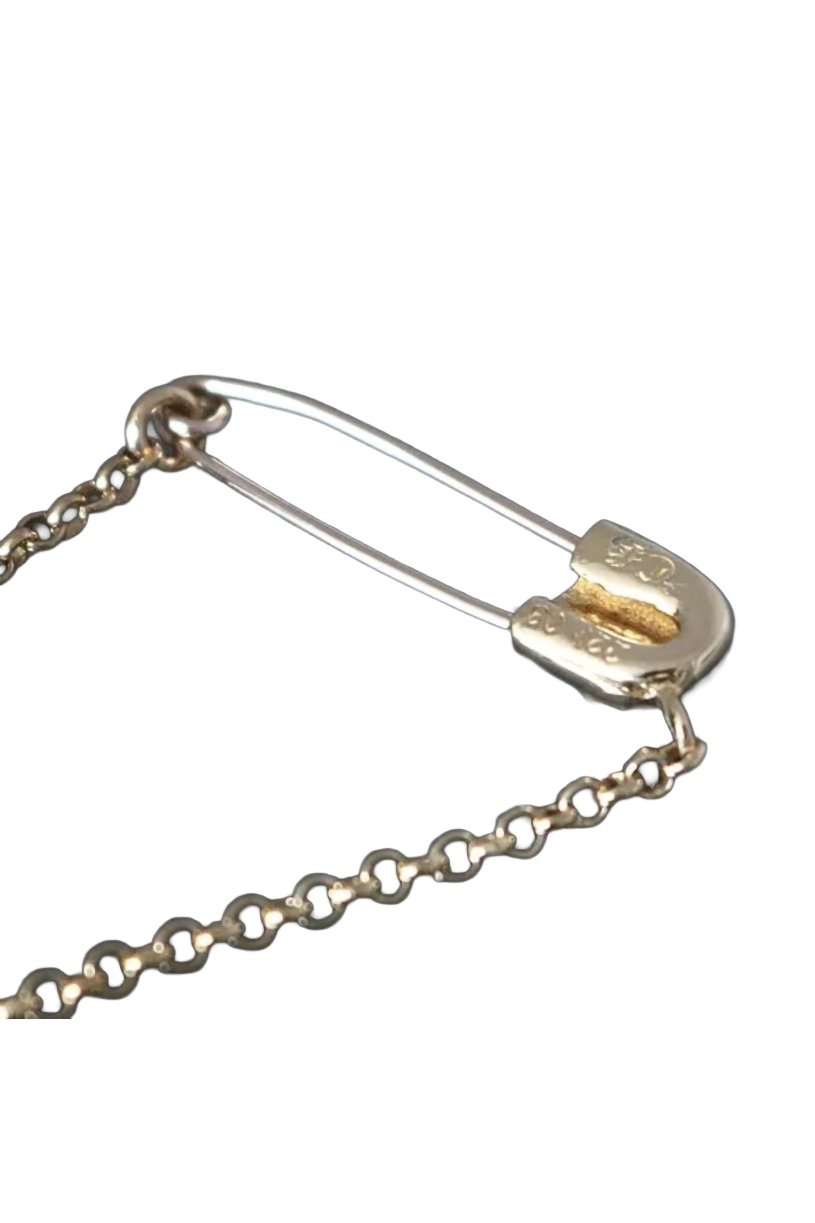 【新品未使用】22K セーフティピン ネックレス 1Pダイヤ 16inc