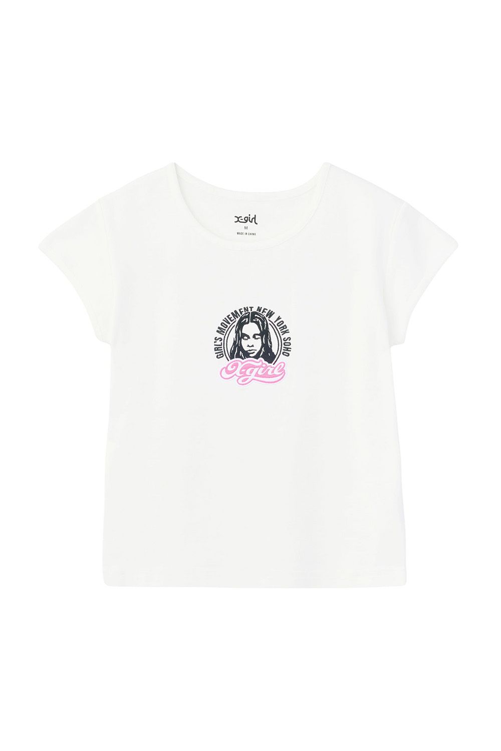 FACE AND LOGO PATCH S/S BABY TEE / ホワイト