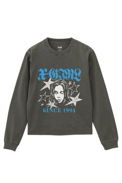 STAR AND FACE LOGO FADED L/S TEE / ブラック