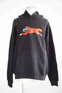 [ラスト1点 サイズXL]【ICECREAM】 RUNNING CHANSTITCH EMBRODERY HOODIE / ブラック