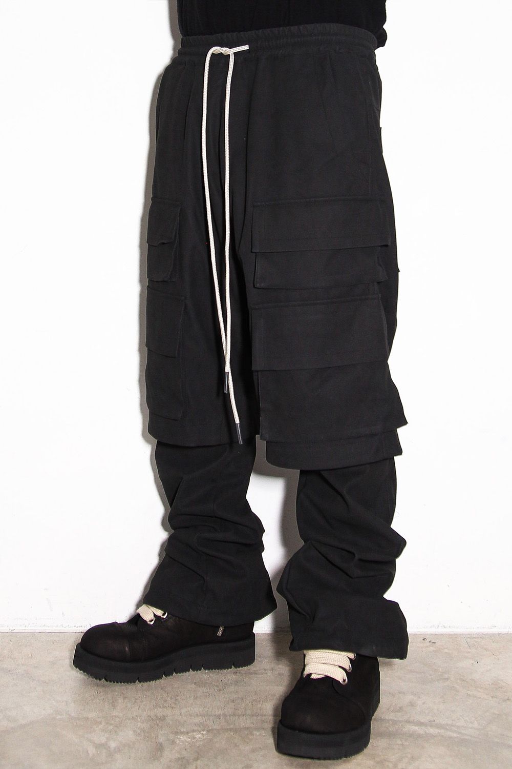 レイヤードブーツカットパンツ / LAYEDER BOOTS CUT / ブラック / ag-12009