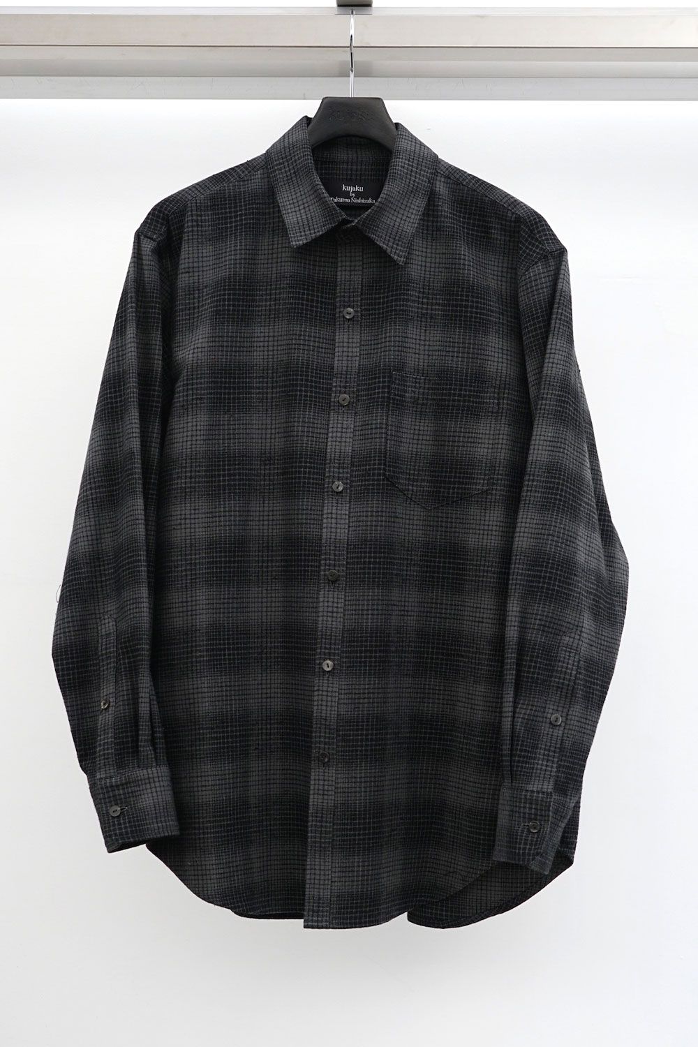 brushed check dress shirt