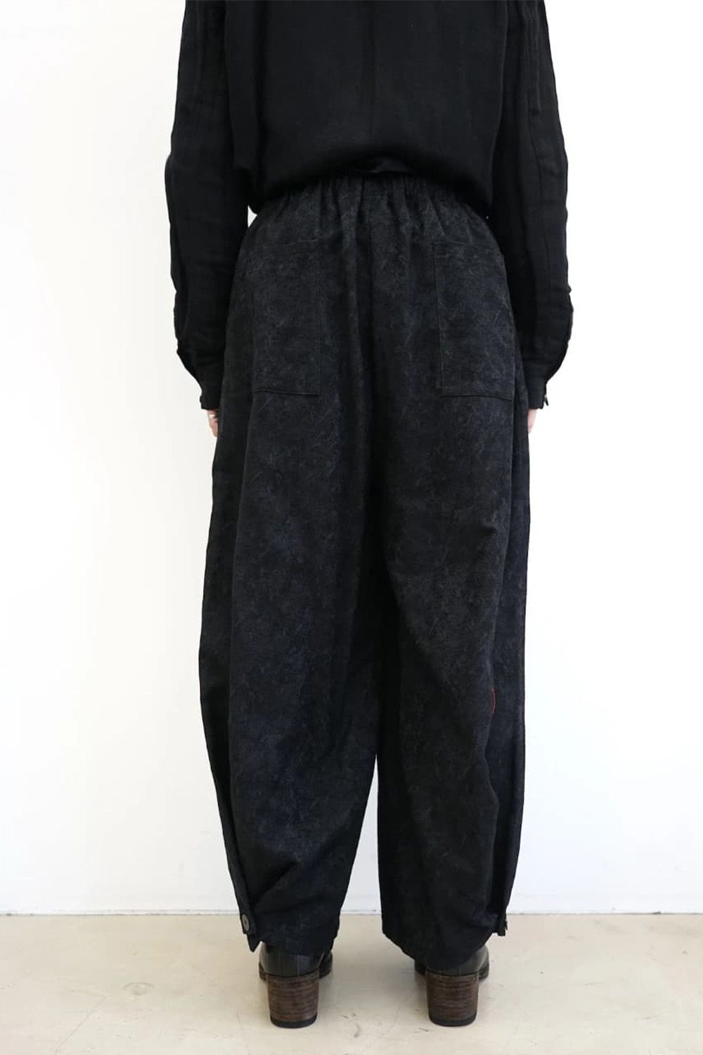 Wide Easy Pants with Hem Button