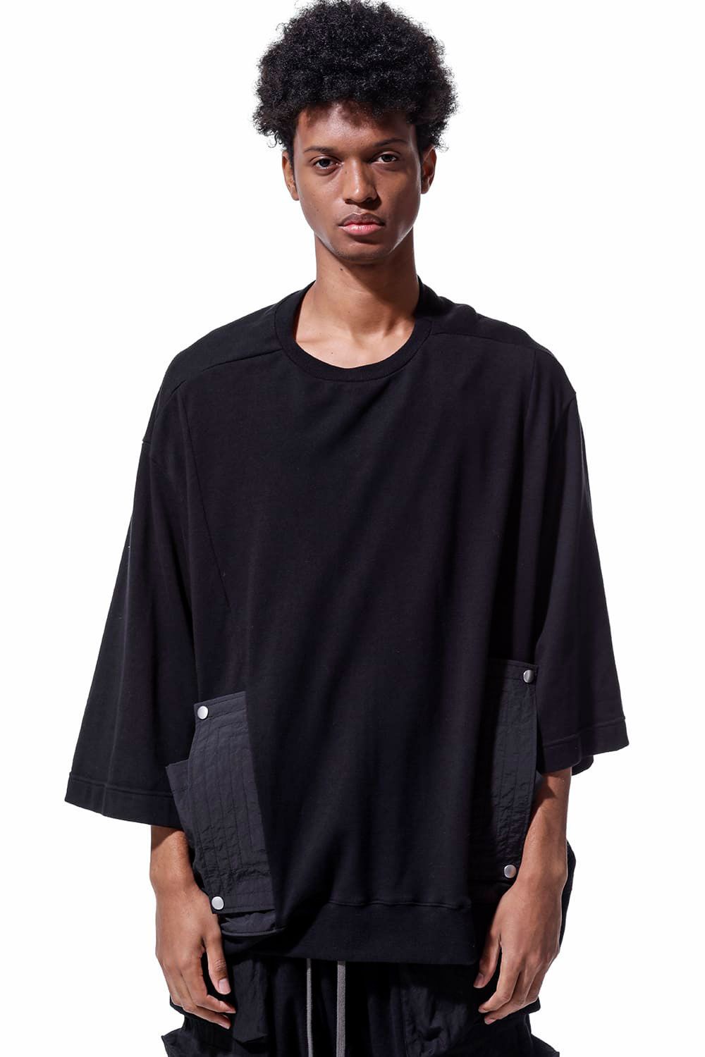 Nylon Combi Sweat Top / ブラック