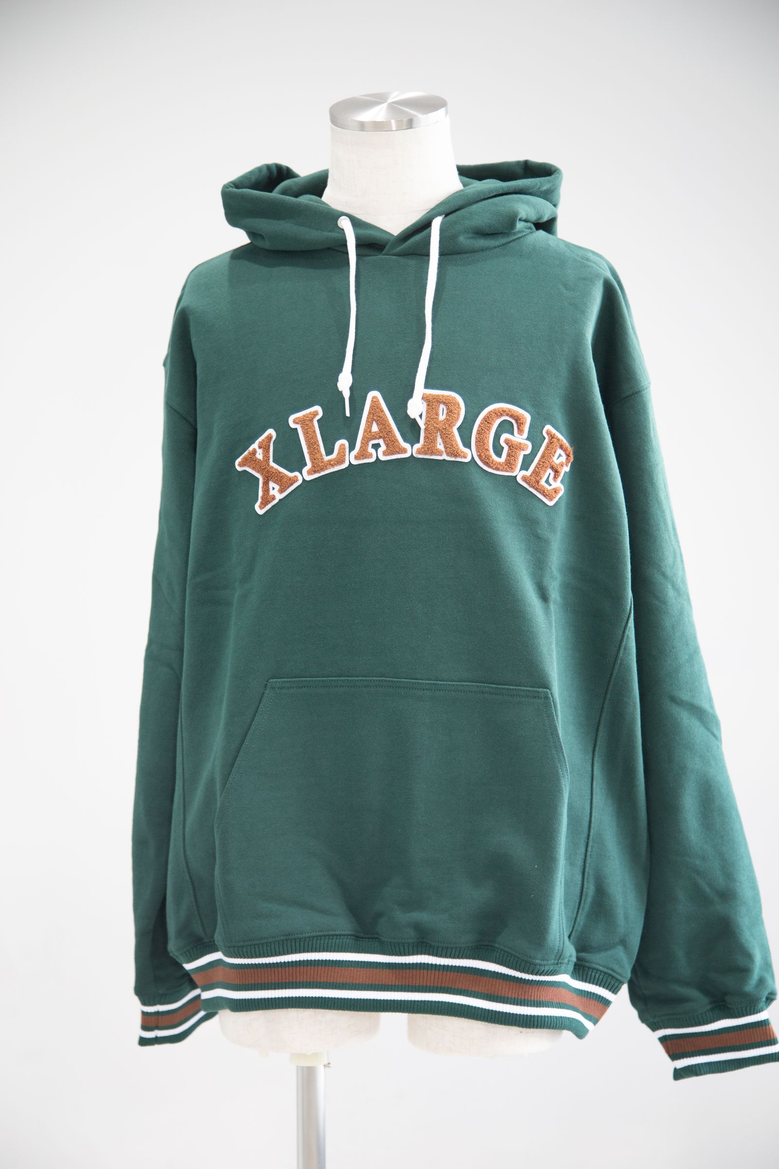 XLARGE - STRIPED RIB HOODED SWEATSHIRT / ネイビー | Tempt