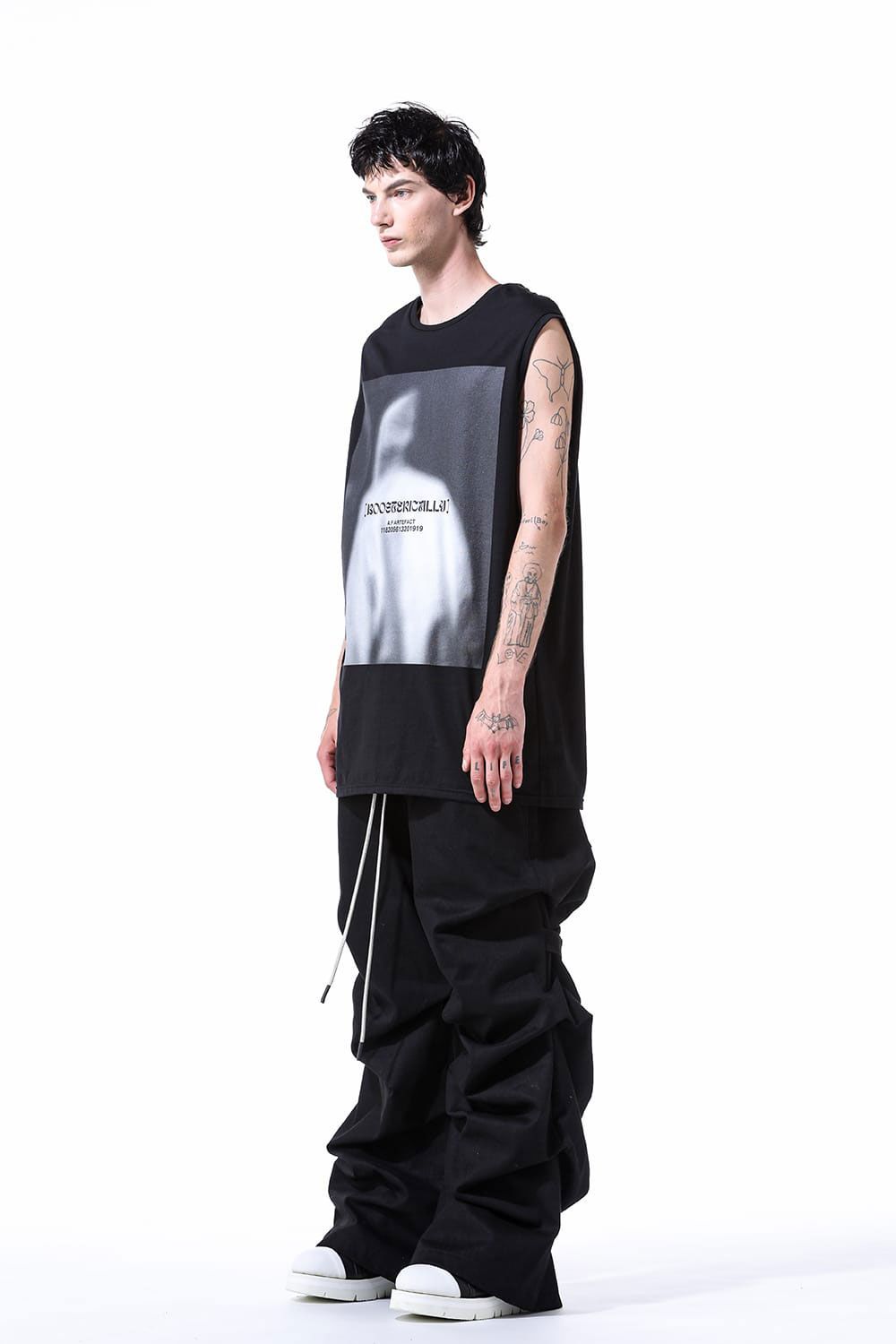 デニムタックワイドパンツ / Denim Tuck Wide Pants / ブラック / ag-10080-3