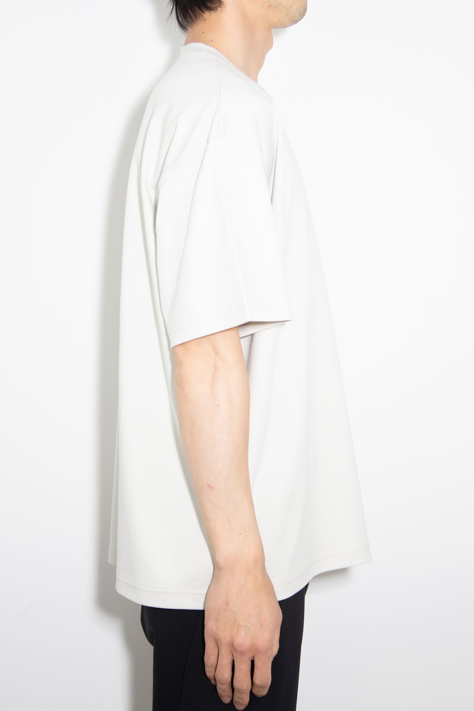 COTTON DOUBLE FACE OVERSIZED S/S TEE / ライトグレー