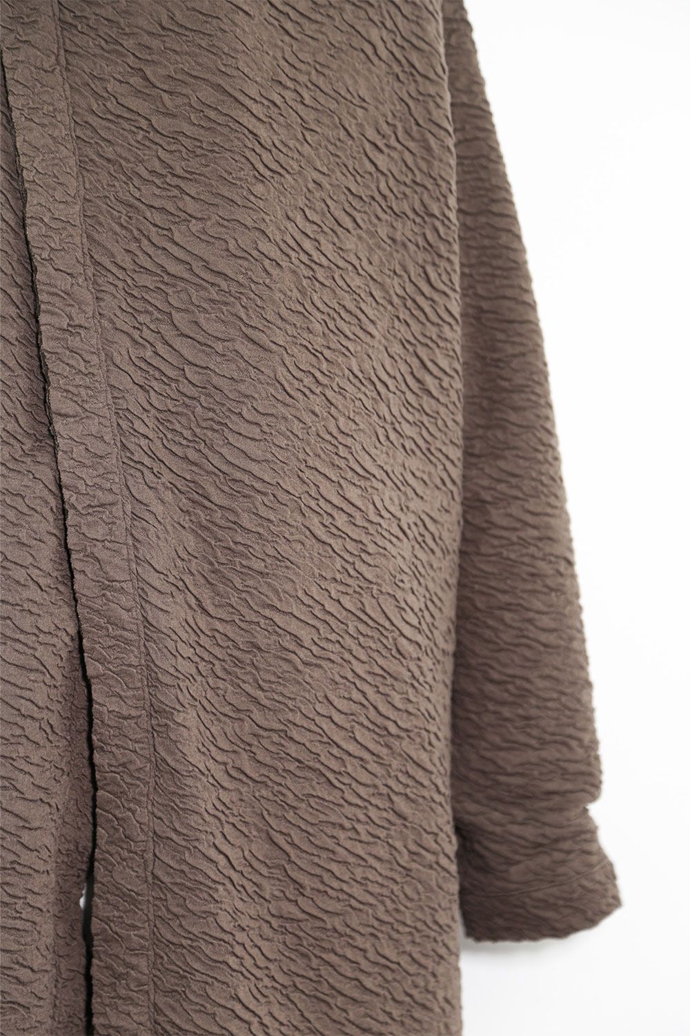 ［ラスト1点 サイズ3］LONG CARDIGAN 223-304 / シボ加工ロングカーディガン / ベージュ