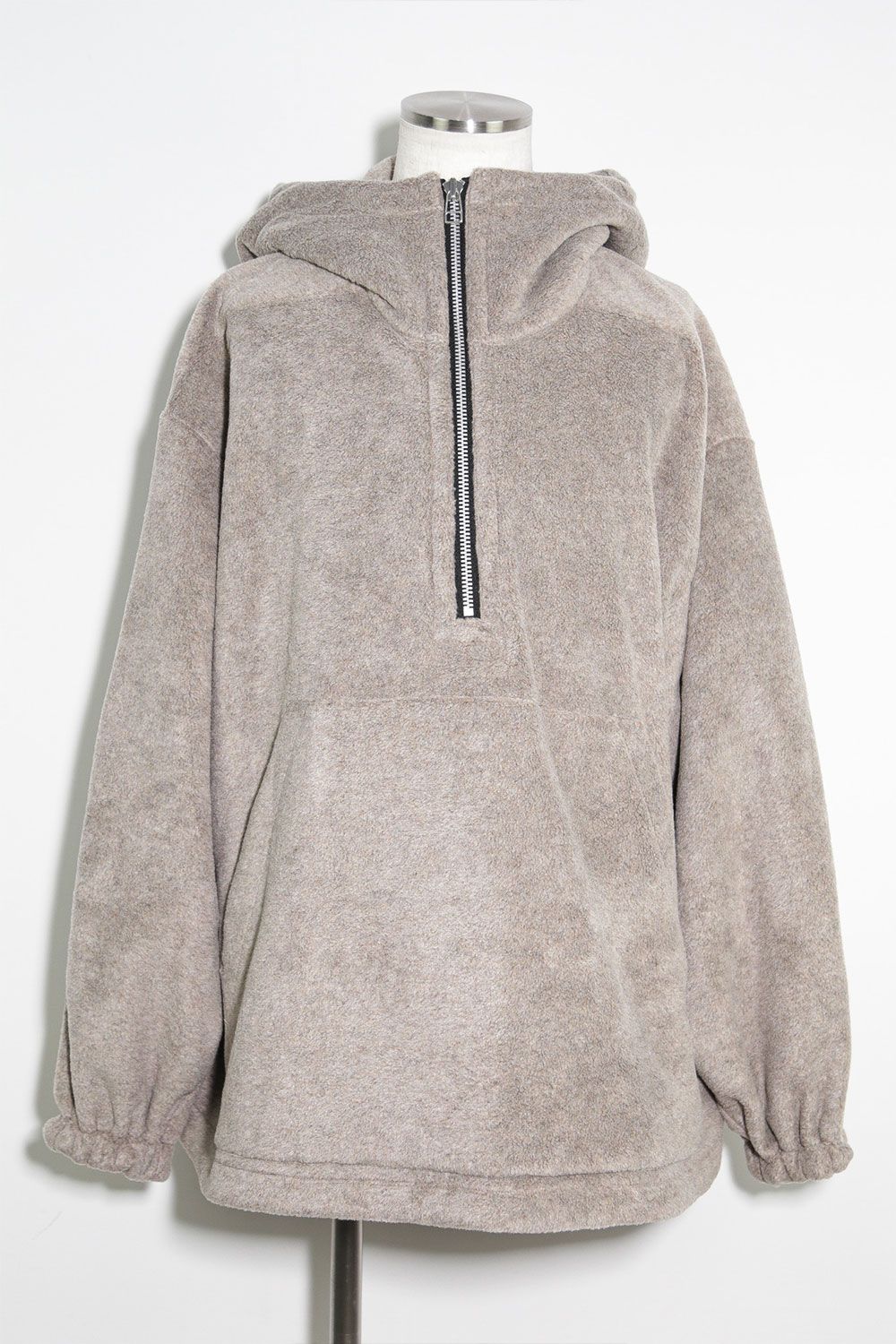 フリースハーフジップフーディー / Fleece Hoodie / ベージュ / ag-10085-1